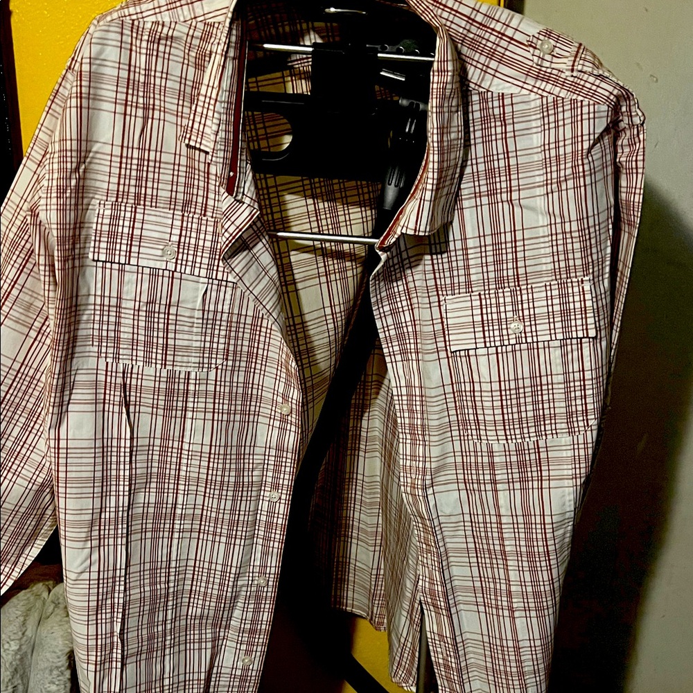 Ecko Unlimited Men's Red and White Plaid Jacket